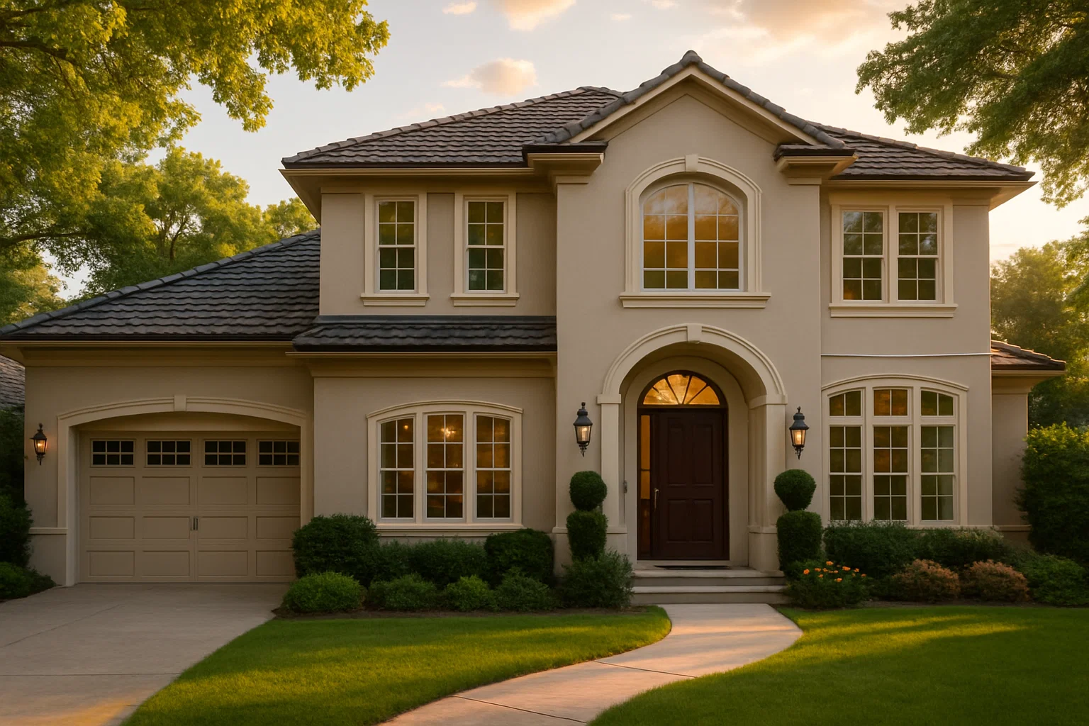 Professional exterior painting of a modern home with crisp white siding by C&C Painting Saskatoon